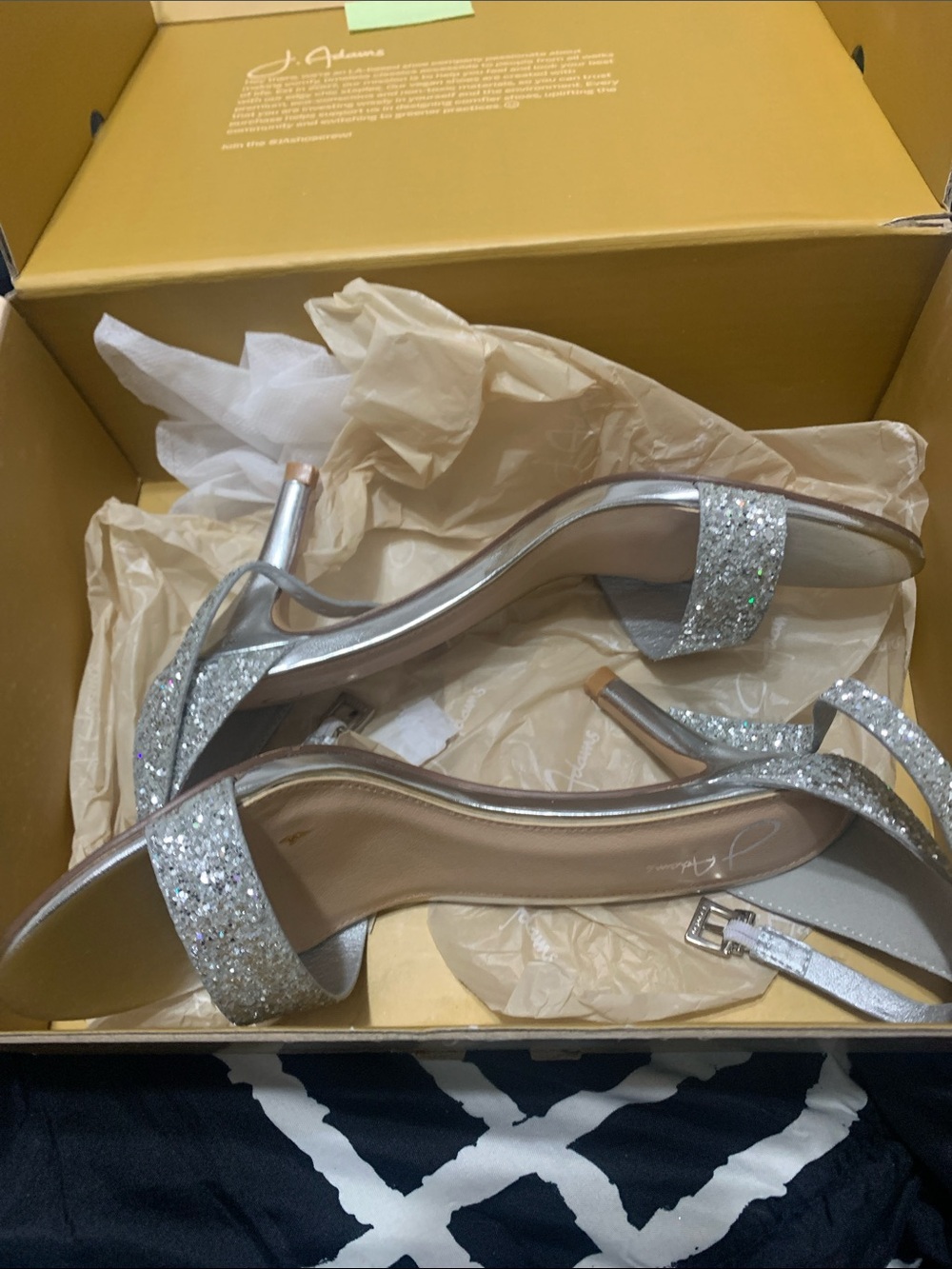 Adams Silver Glitter Open-Toe Stiletto Sandals